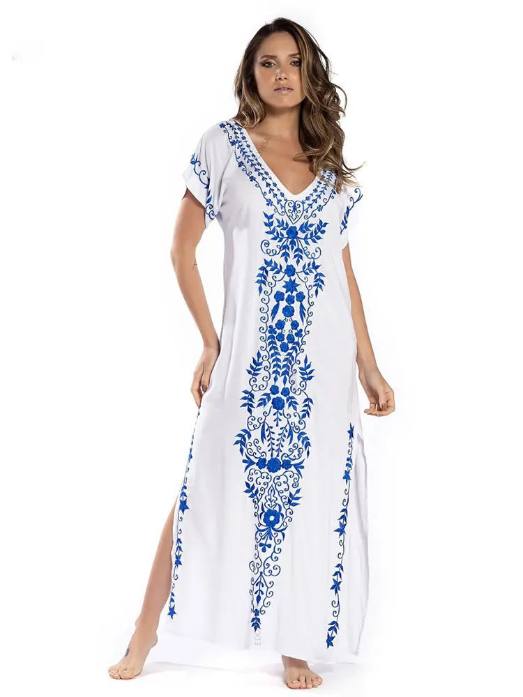 Gandoura marocaine Bleue