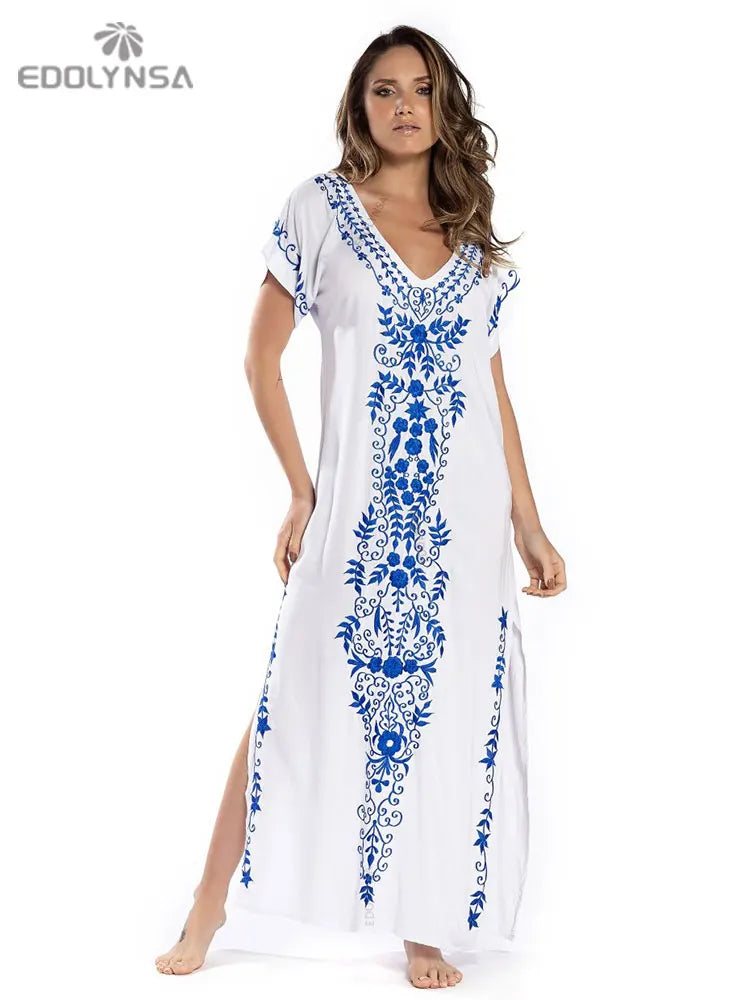 Gandoura marocaine Bleue
