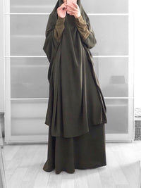 Thumbnail for Abaya Khimar Vert Militaire