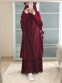 Thumbnail for Abaya Khimar Rouge
