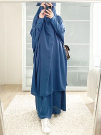 Thumbnail for Abaya Khimar Bleu