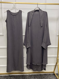 Thumbnail for Abaya Femme Khimar Gris