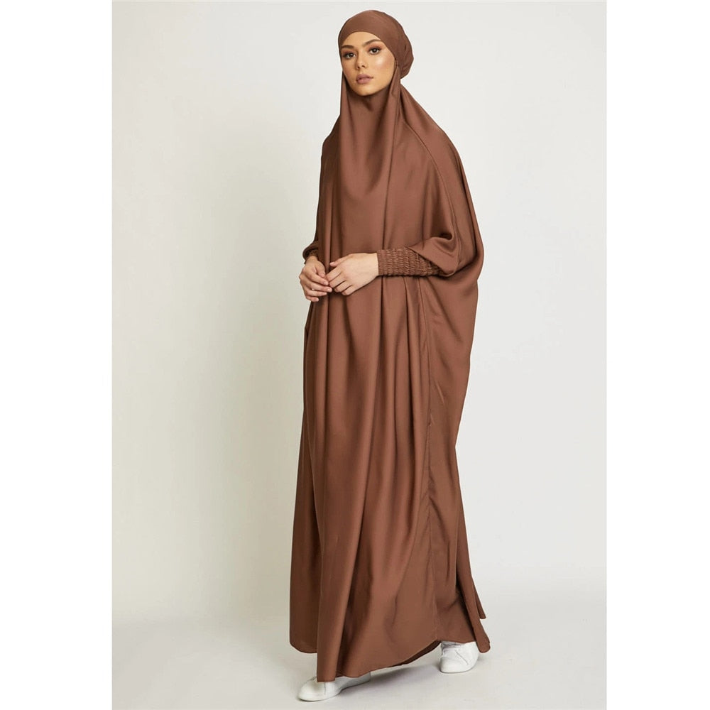 Abaya Hiver Voile Integré Marron