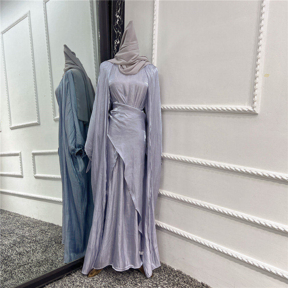 Abaya Orientale Avec Voile Intégré Bleu claire