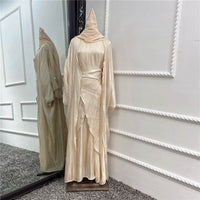 Thumbnail for Abaya Orientale Avec Voile Intégré Beige