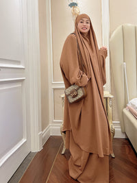 Thumbnail for Abaya Femme Khimar Marron Orientale