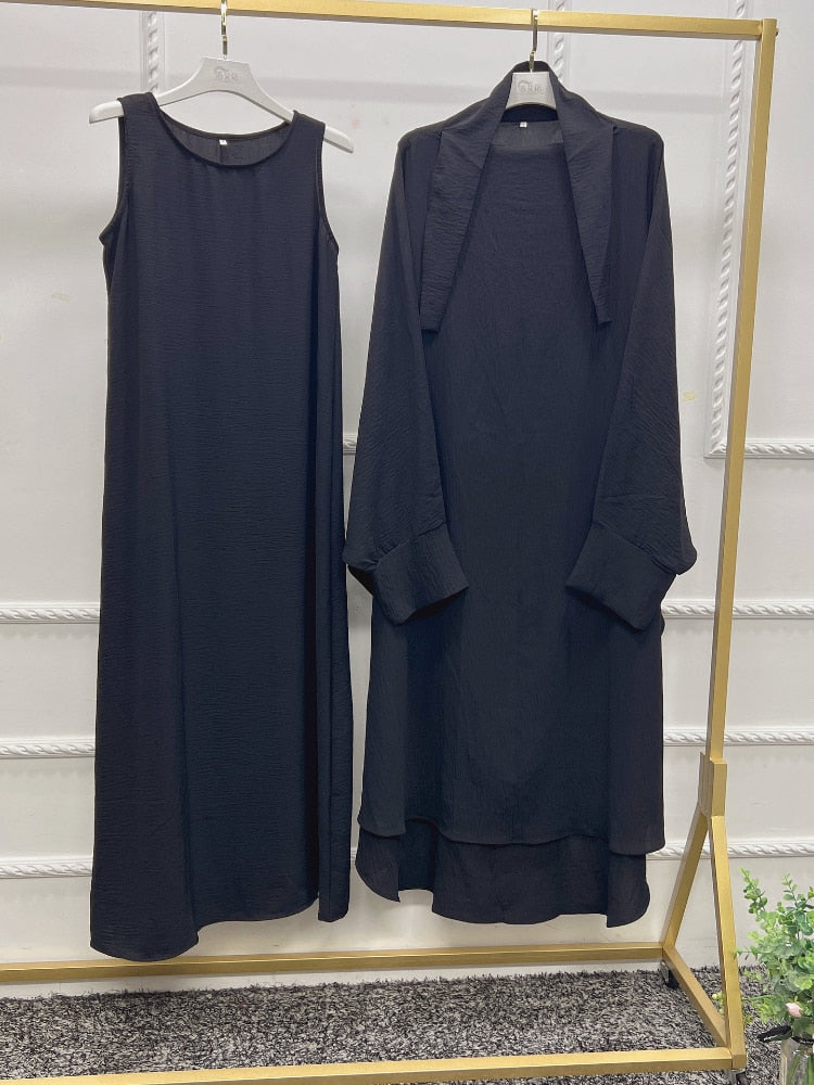 Abaya Femme Khimar Bleu