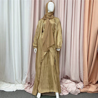 Thumbnail for Abaya Orientale Avec Voile Intégré Beige