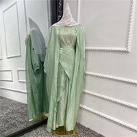 Thumbnail for Abaya Orientale Avec Voile Intégré Vert