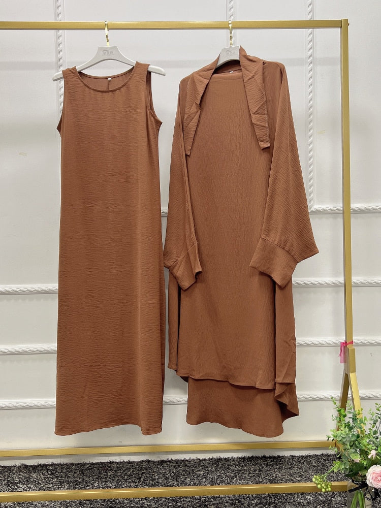 Abaya Femme Khimar Marron