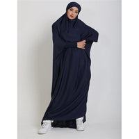 Thumbnail for Abaya Hiver Voile Integré Bleu Nuit