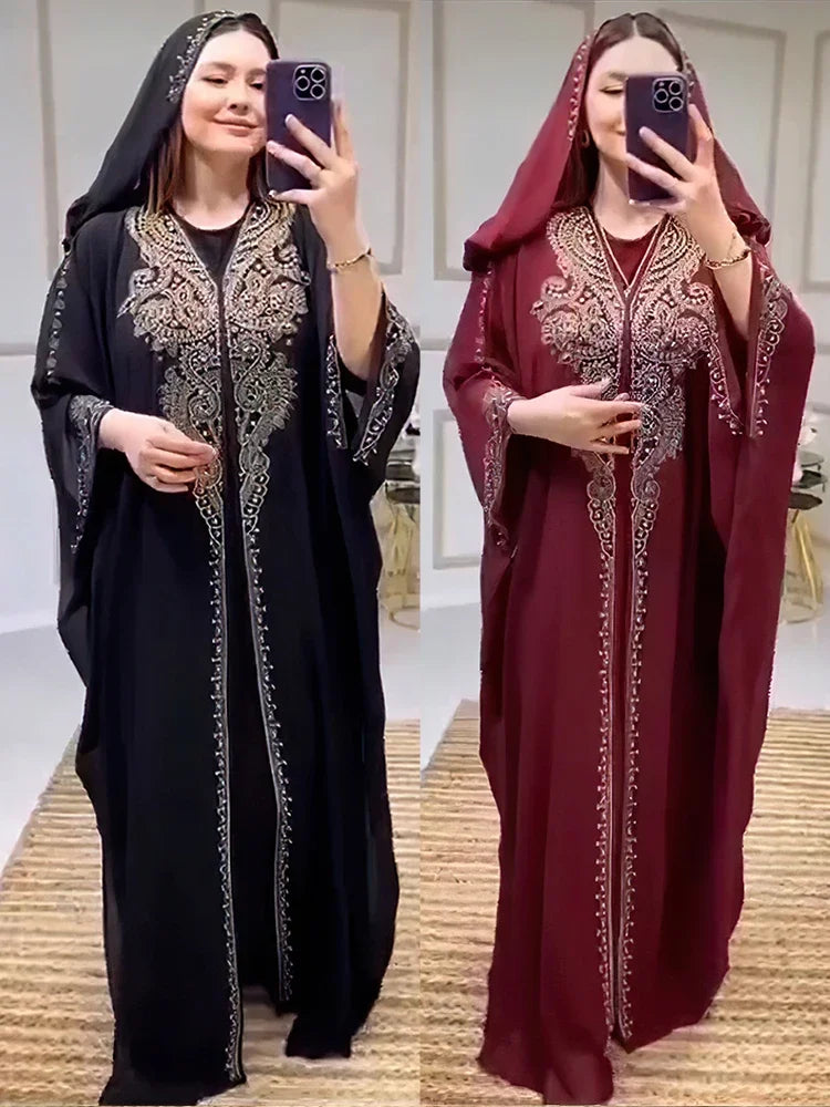 Djellaba a capuche Rouge