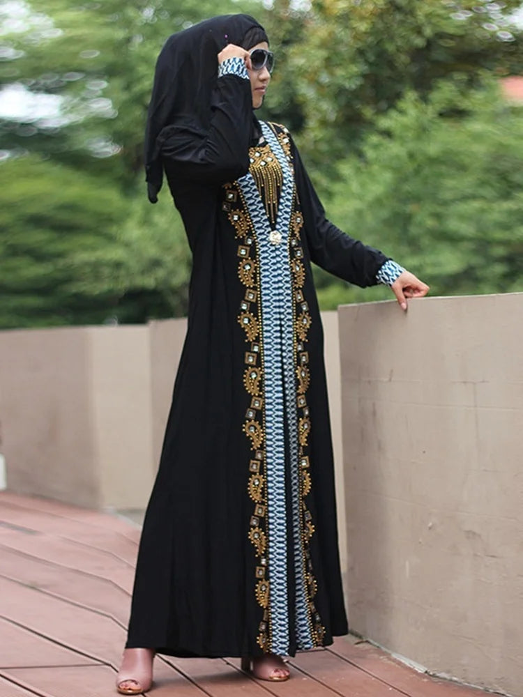 Gandoura Noir Élégante Femme