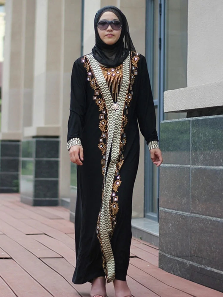 Gandoura Noir Élégante Femme