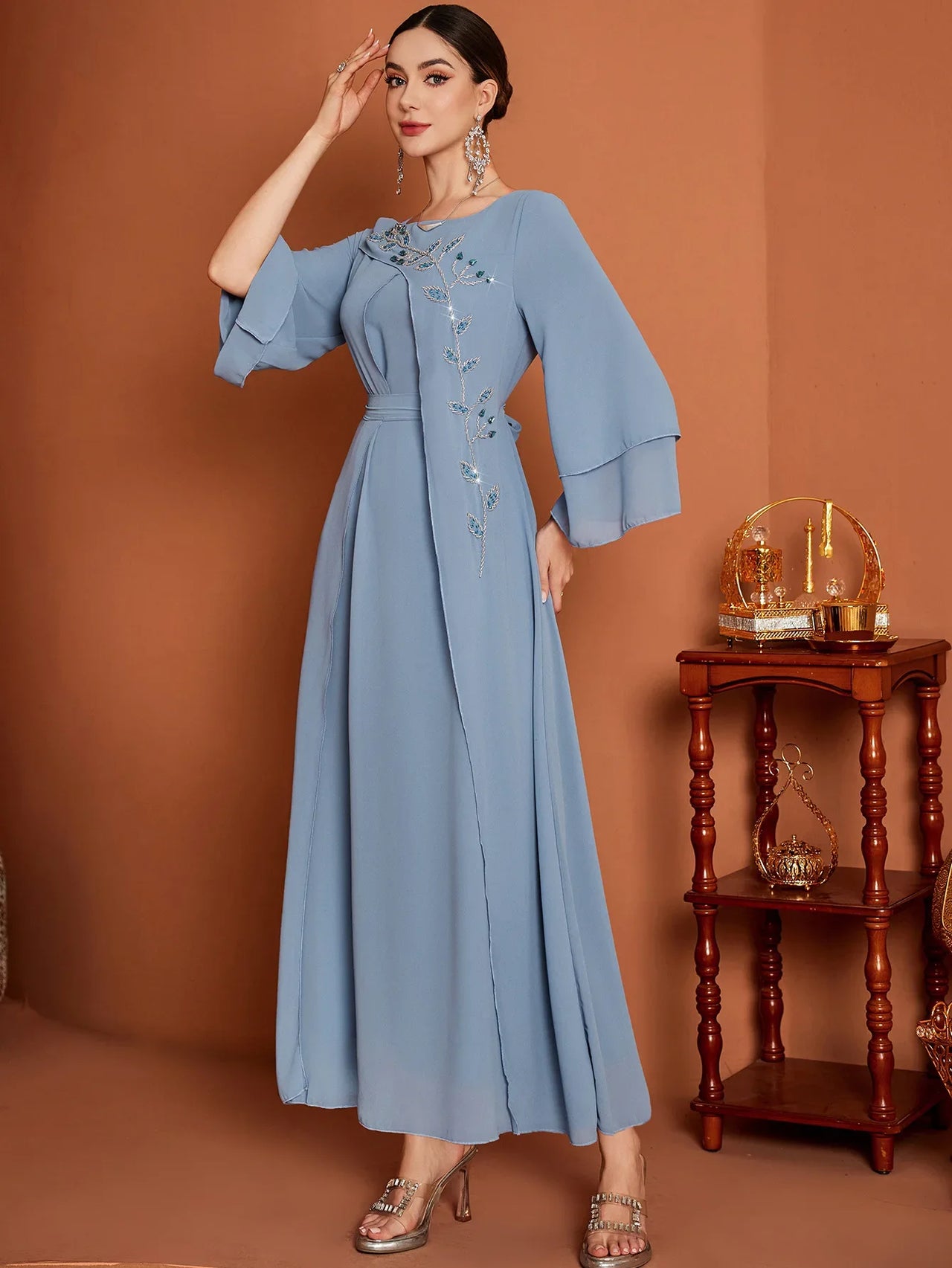 Djellaba Marocaine Bleu