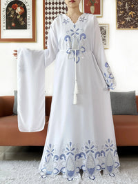 Thumbnail for Djellaba Bleu Fleur