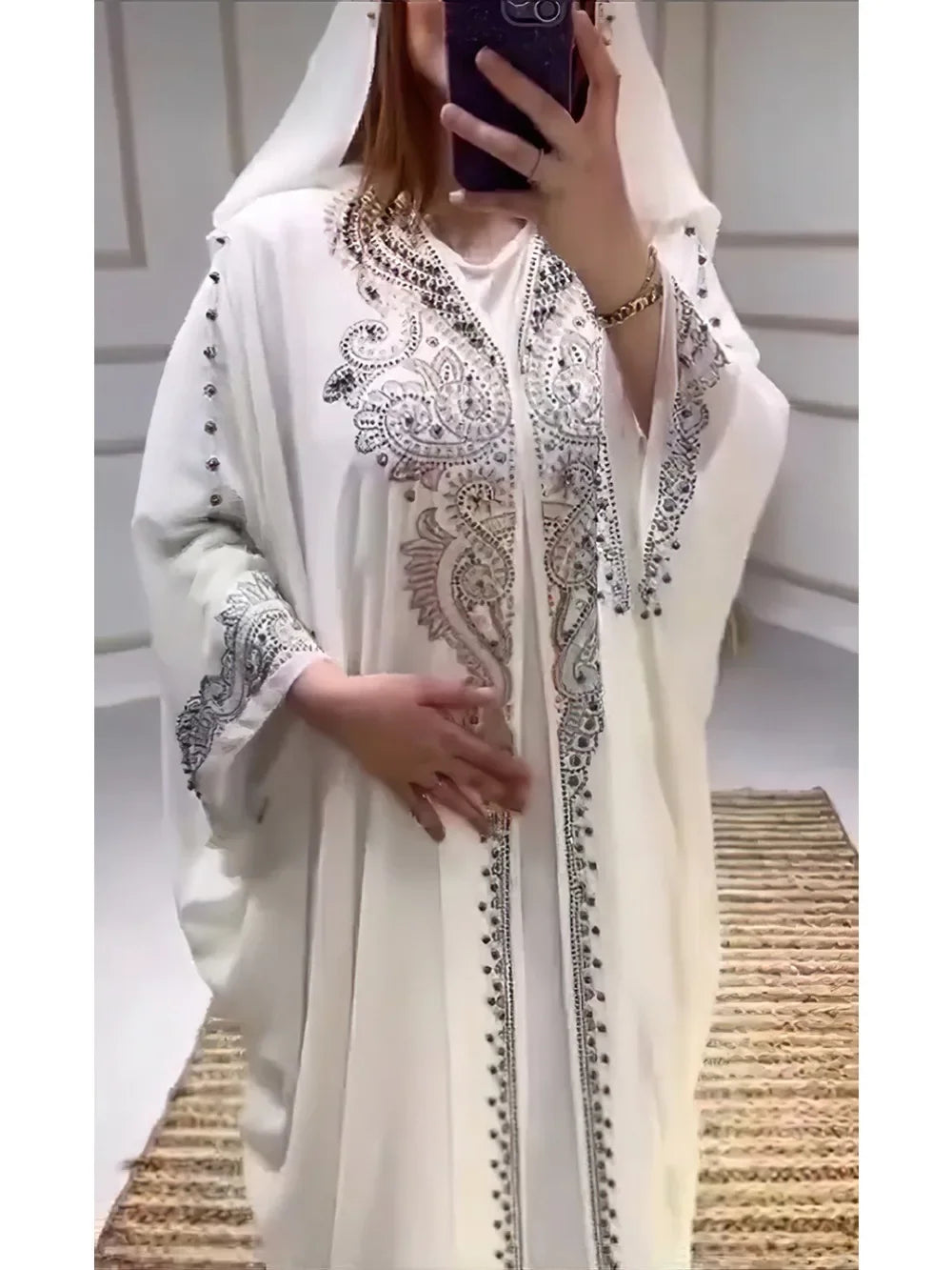Djellaba a capuche Rouge