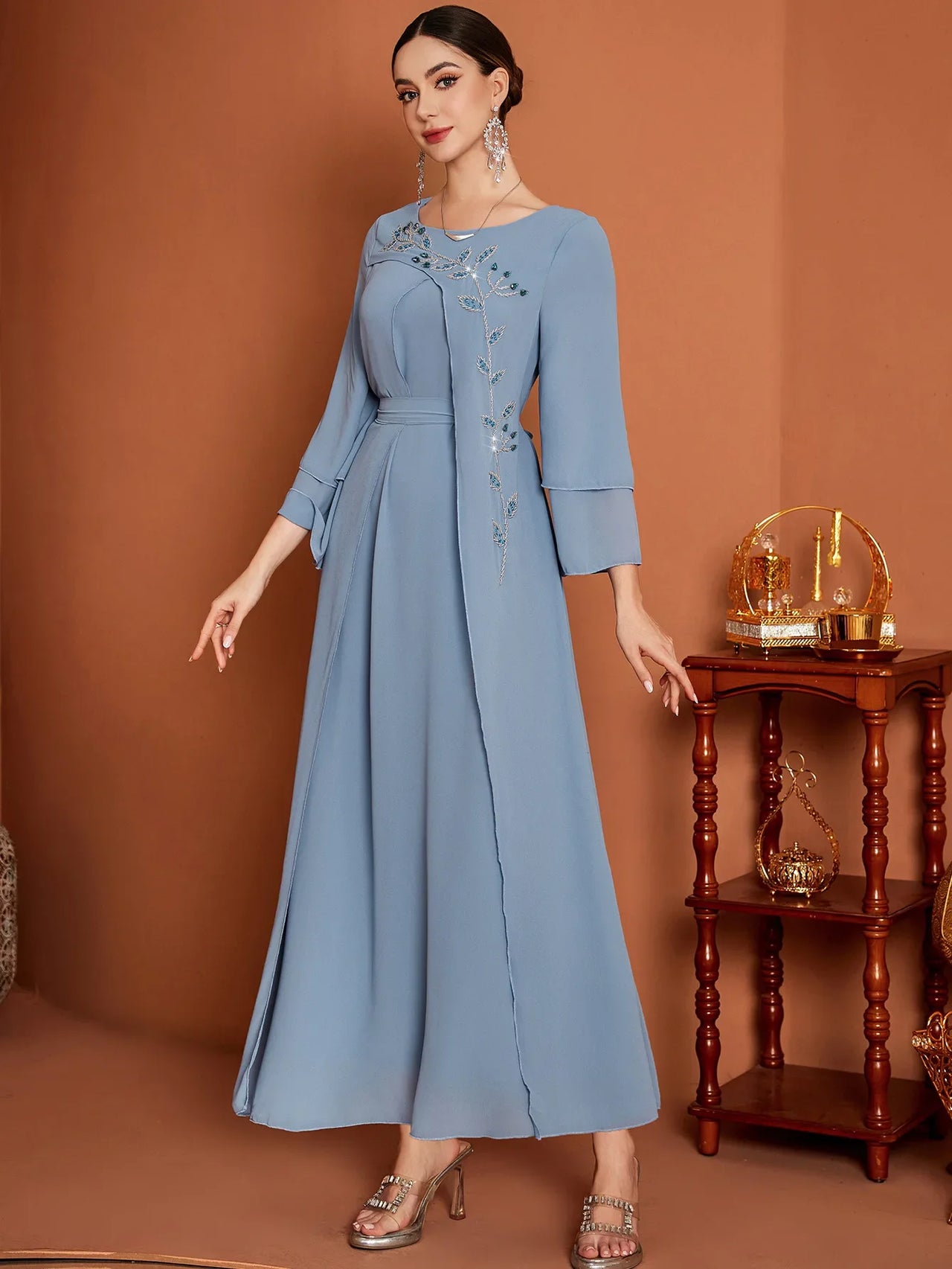 Djellaba Marocaine Bleu