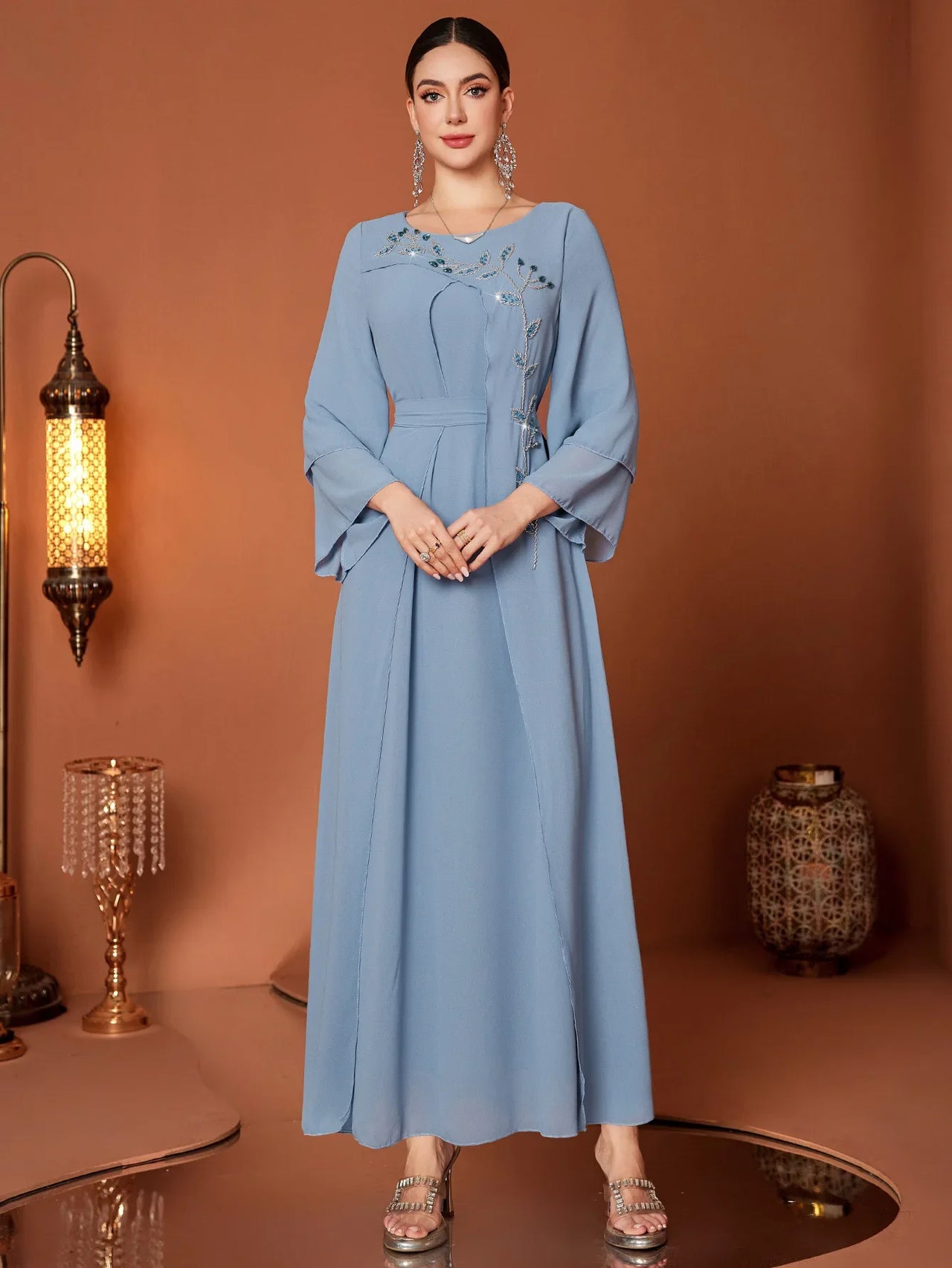 Djellaba Marocaine Bleu