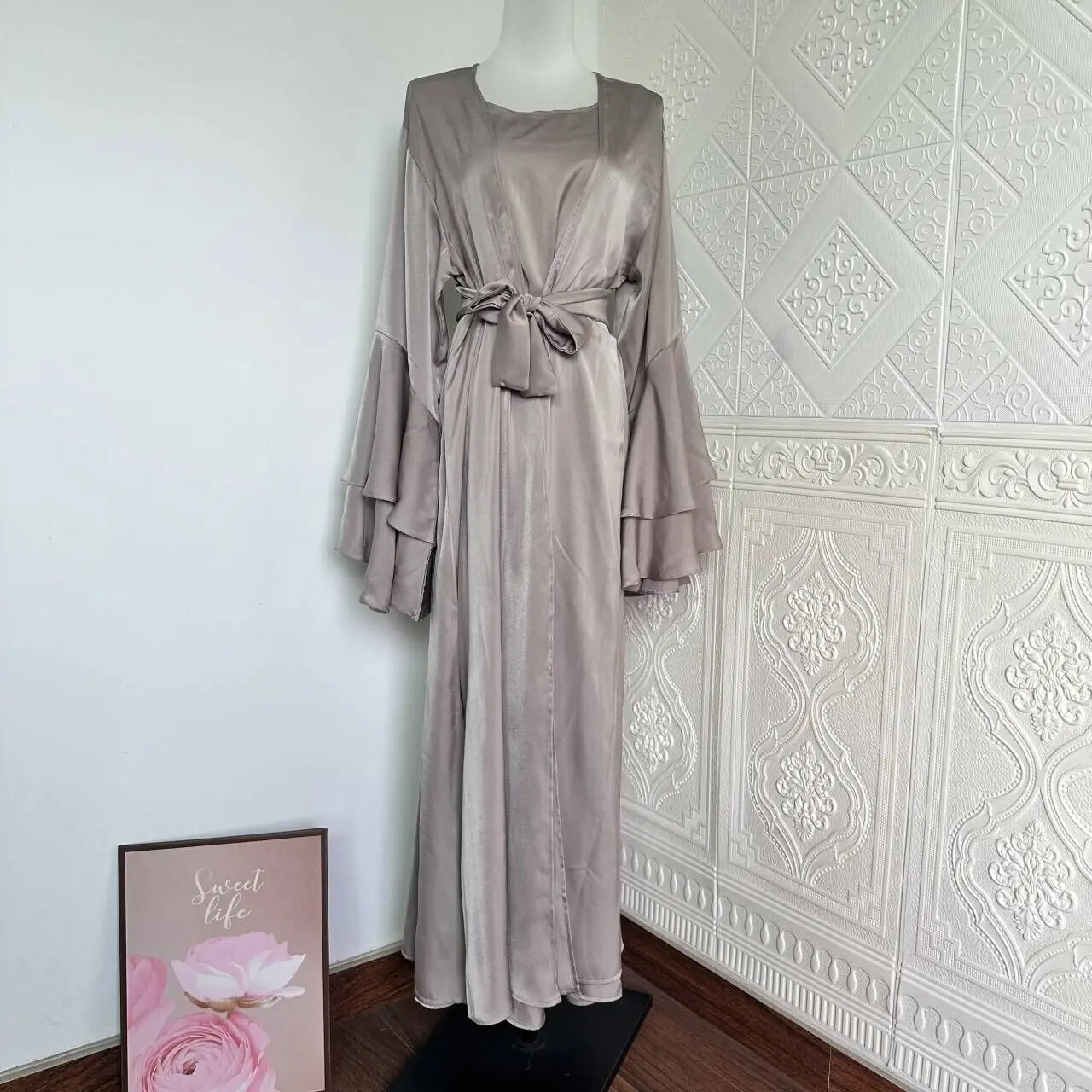 abaya grise kimono