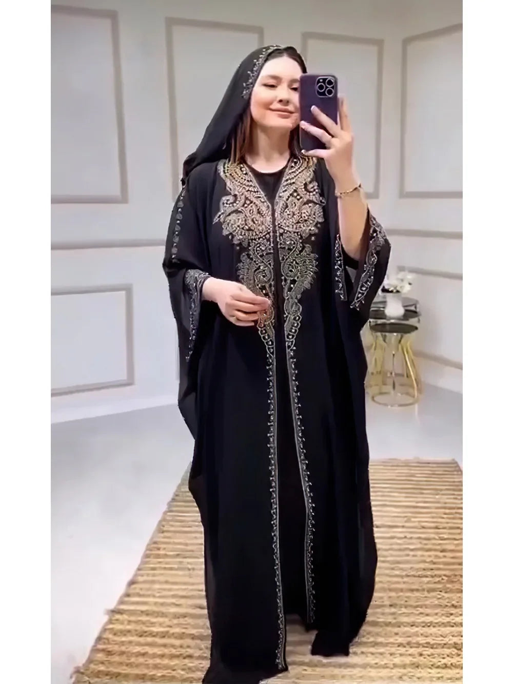 Djellaba a capuche Rouge