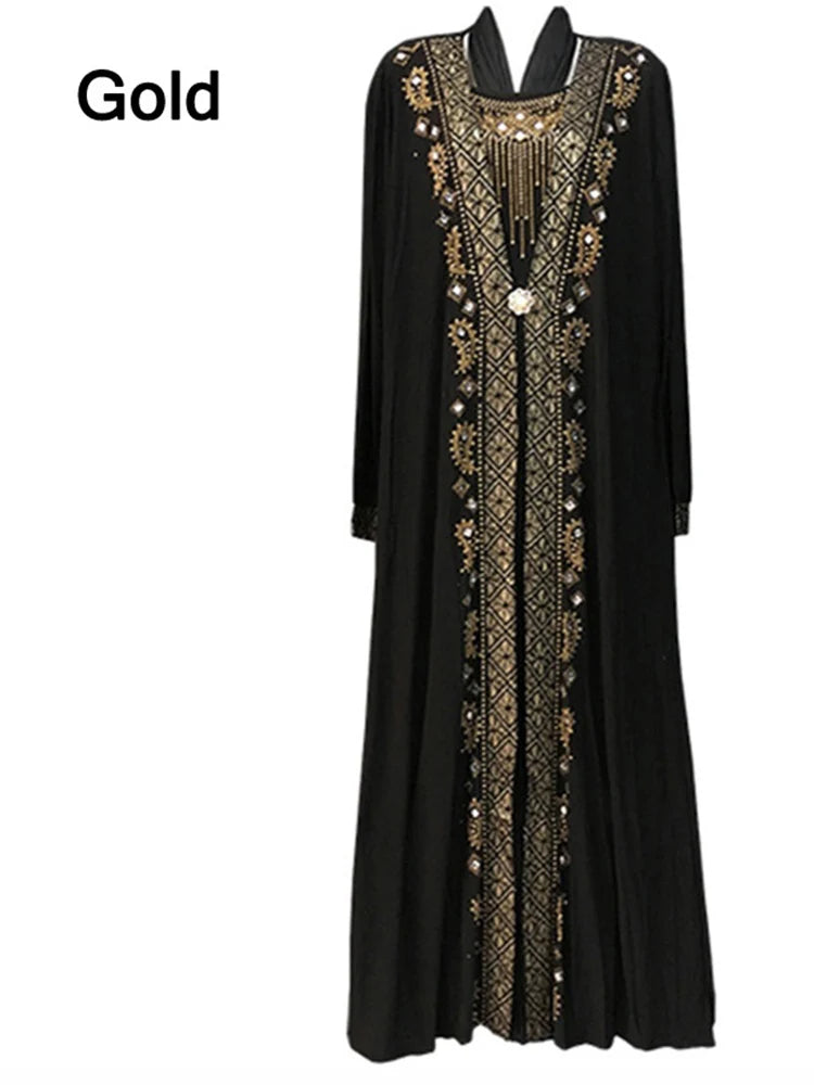 Gandoura Noir Élégante Femme