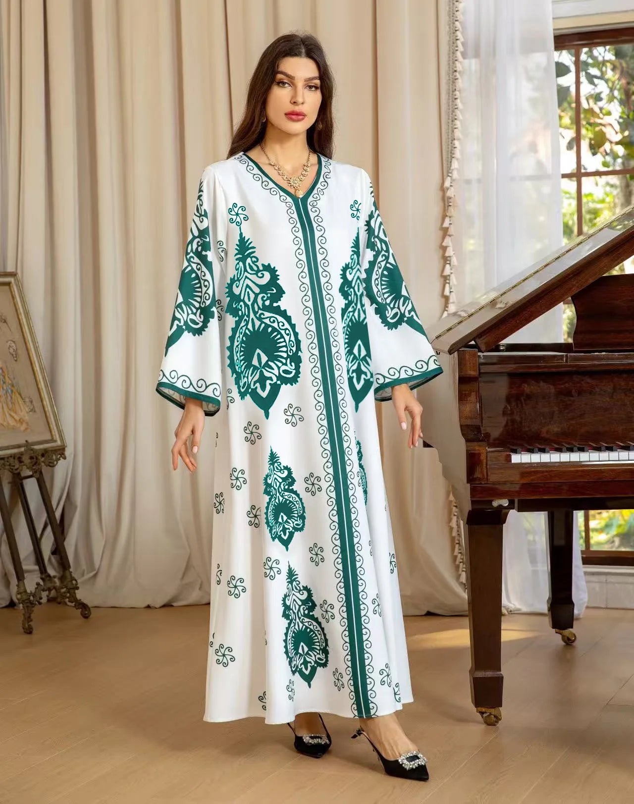 Djellaba Femme fleurie