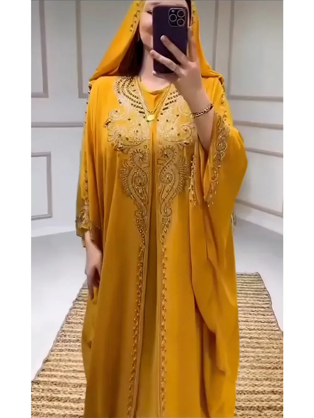Djellaba a capuche Rouge