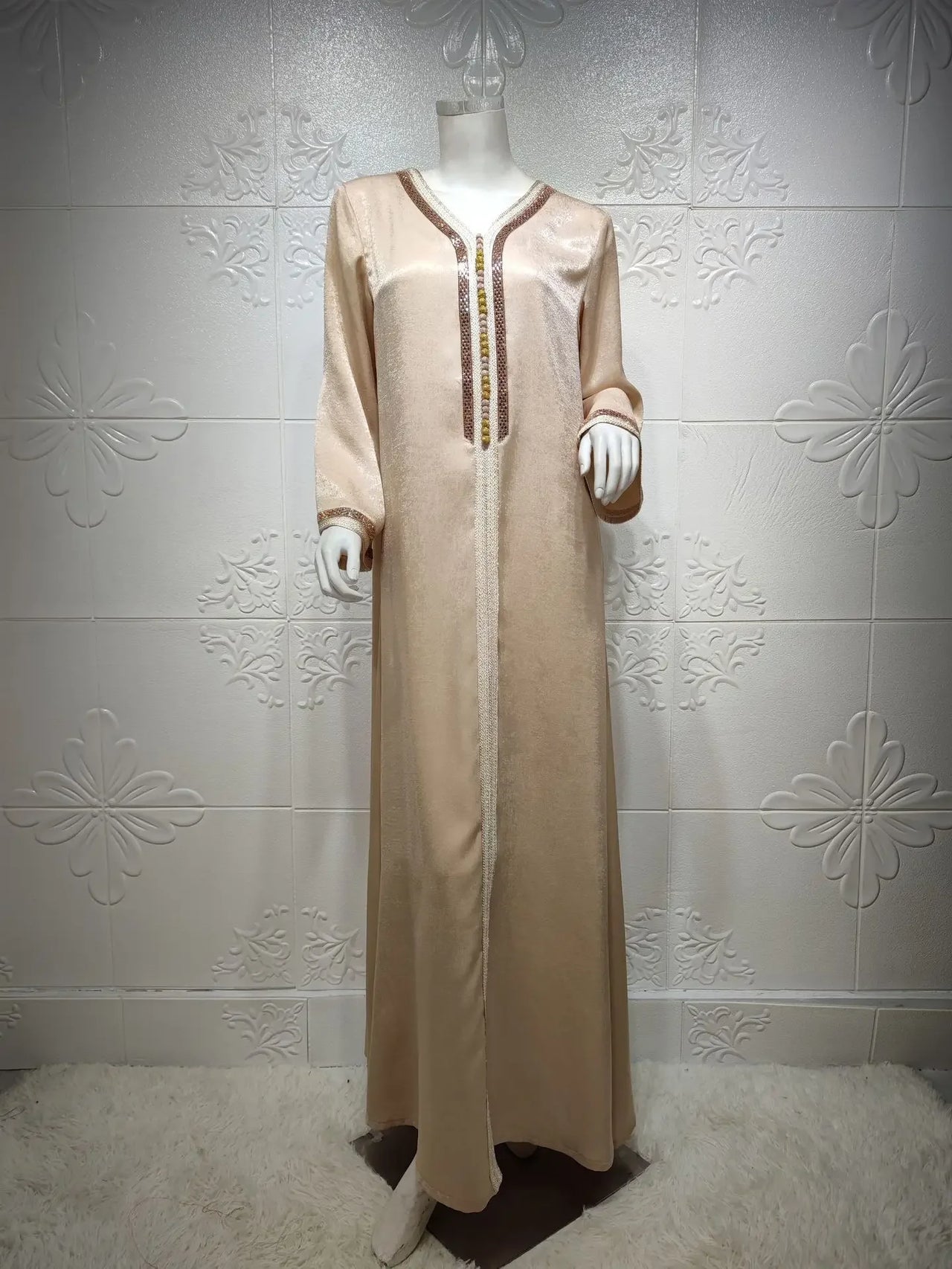 Djellaba Marocaine Femme Noire Doré