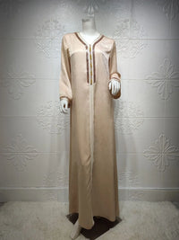 Thumbnail for Djellaba Marocaine Femme Noire Doré