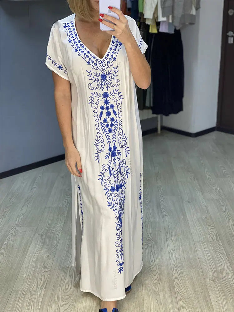 Gandoura marocaine Bleue