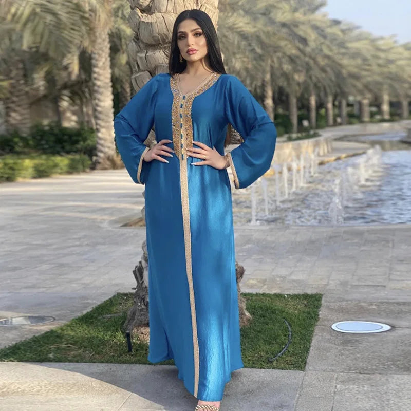 Djellaba Marocaine Femme Noire Doré
