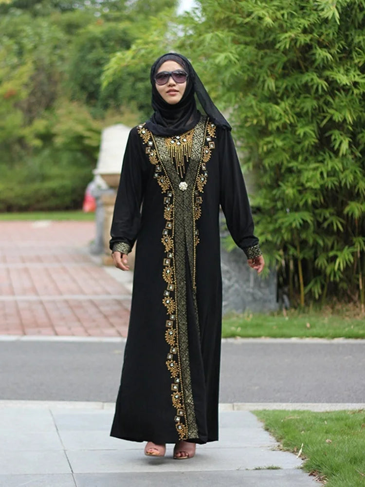 Gandoura Noir Élégante Femme