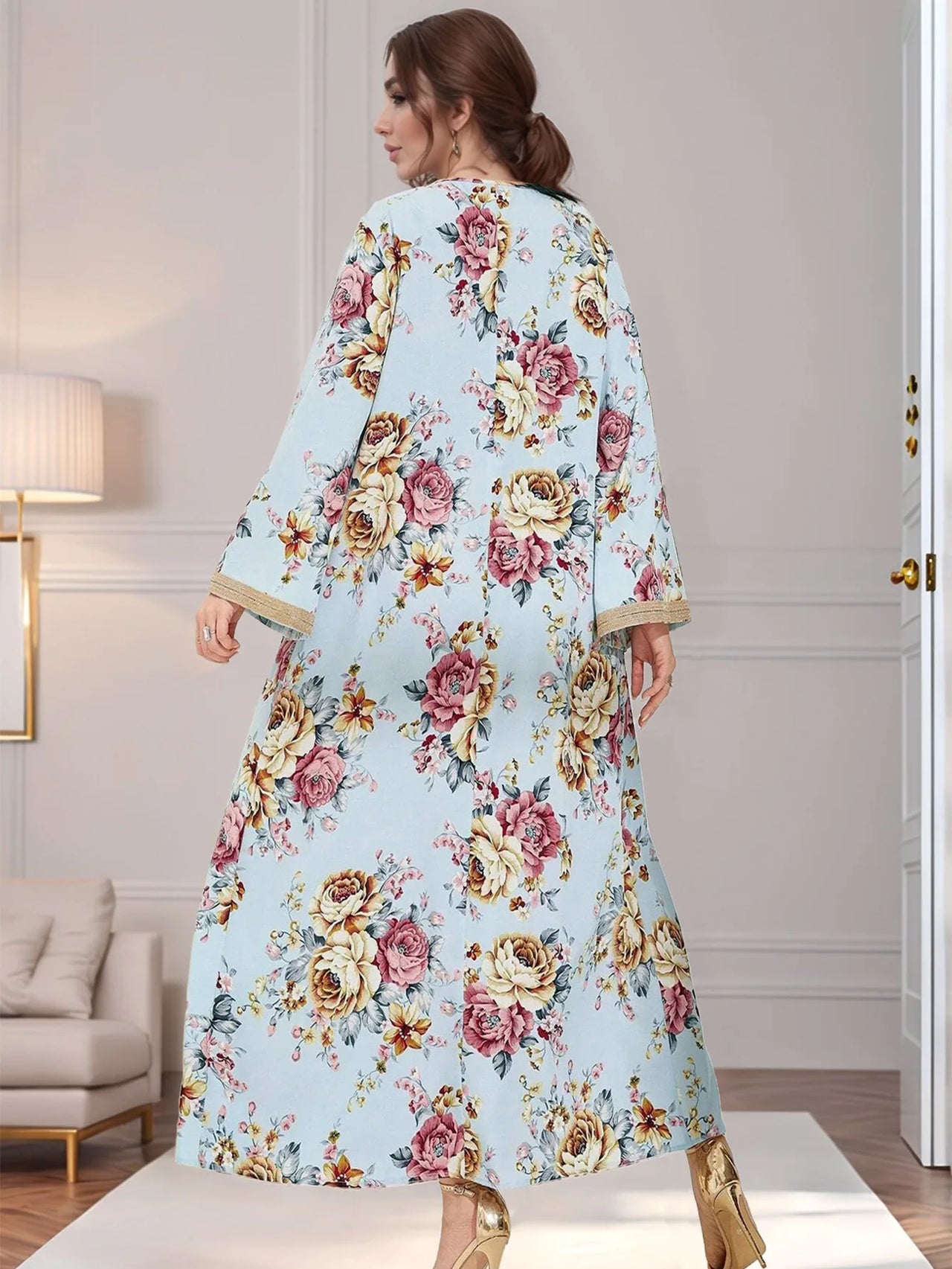 Djellaba Rouge Fleur