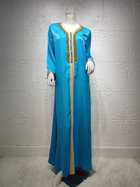 Thumbnail for Djellaba Marocaine Femme Noire Doré