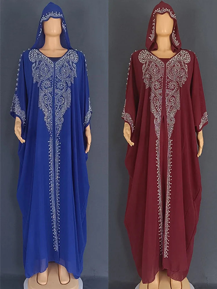 Djellaba a capuche Rouge