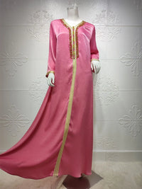 Thumbnail for Djellaba Marocaine Femme Noire Doré