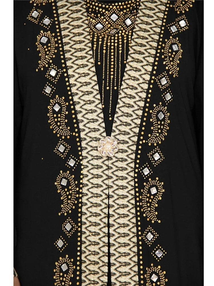 Gandoura Noir Élégante Femme