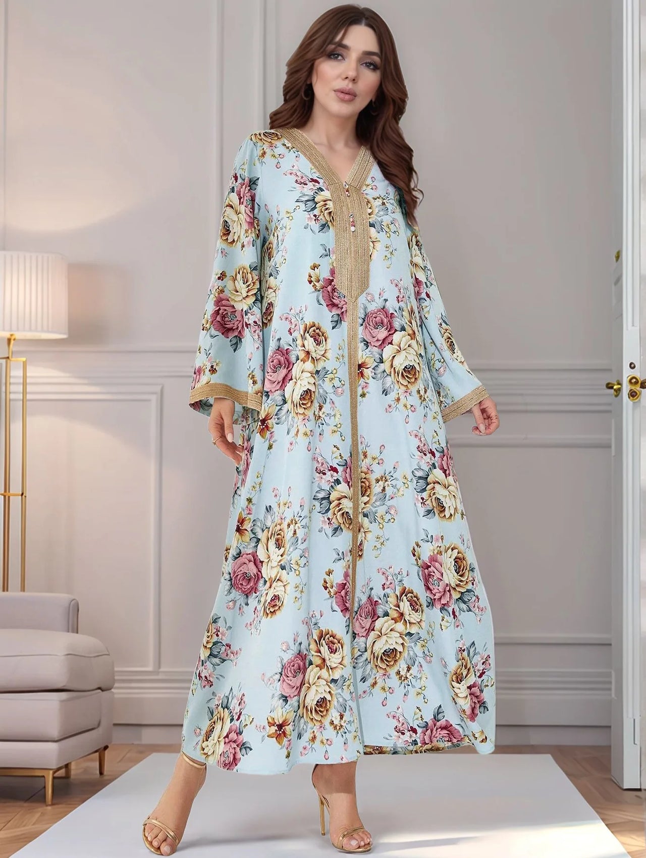 Djellaba Rouge Fleur