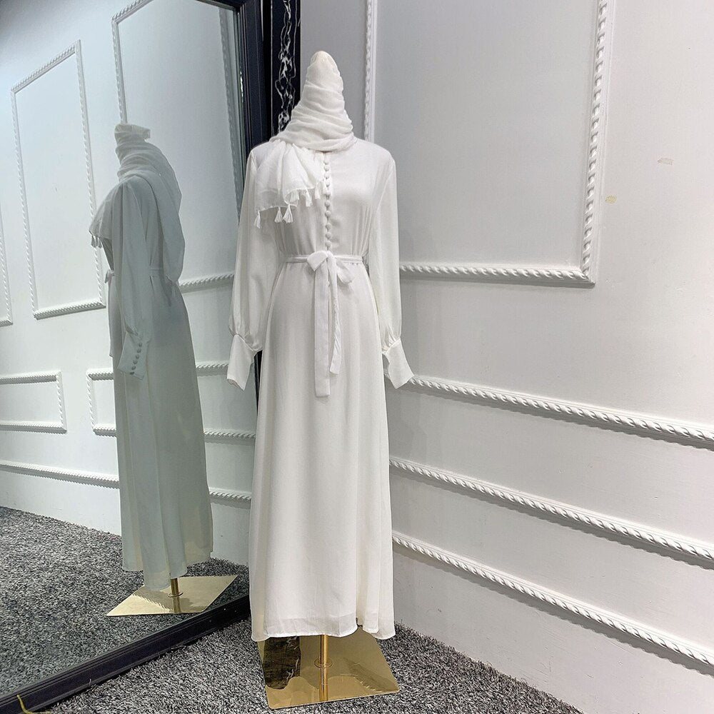  robe avec hijab blanche