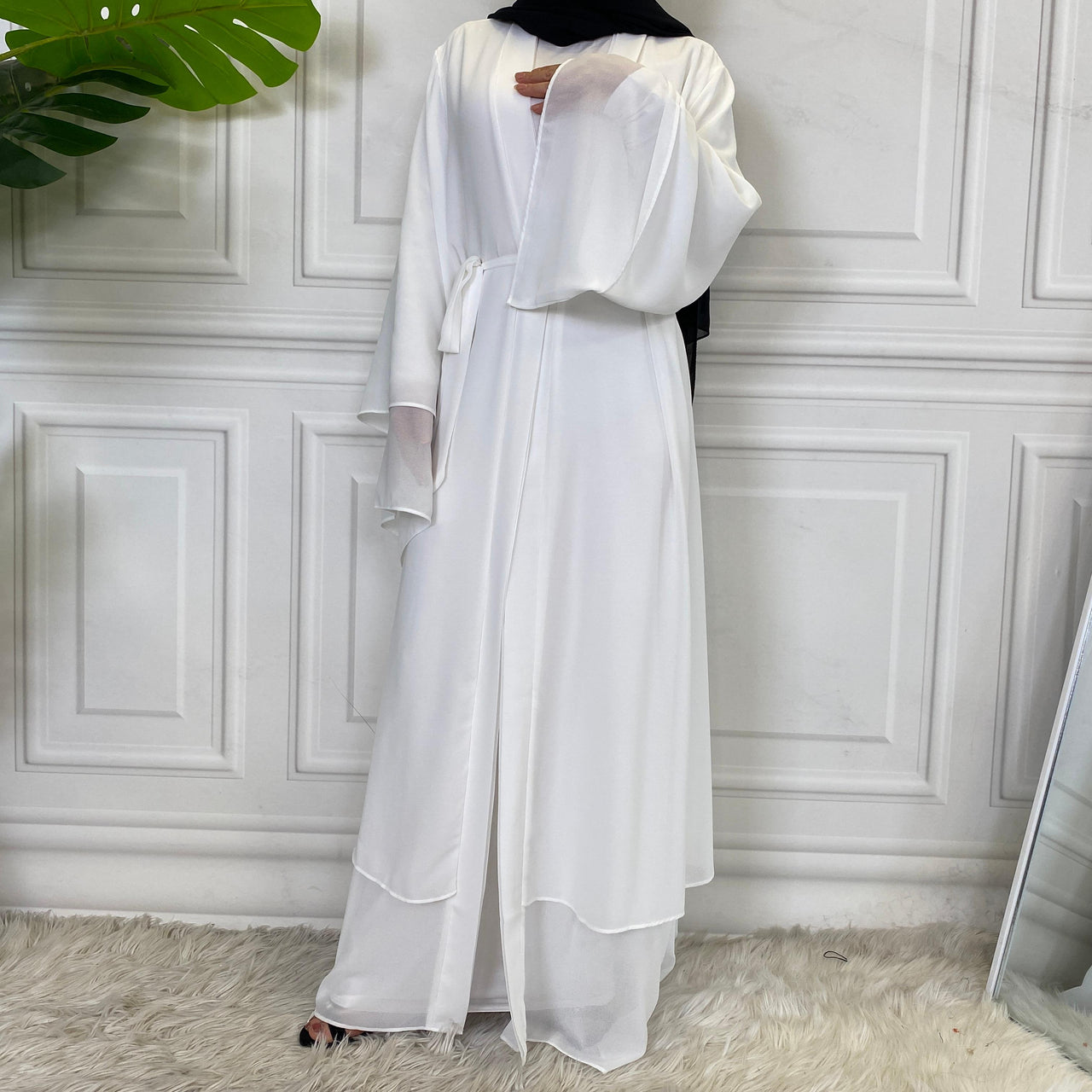 Abaya Kimono Blanc 