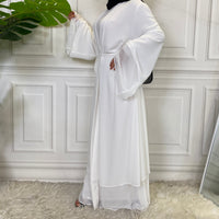 Thumbnail for Abaya Kimono Blanc Orientale
