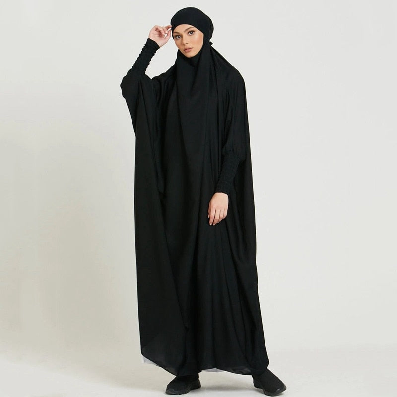 Abaya Hiver Voile Integré Noir