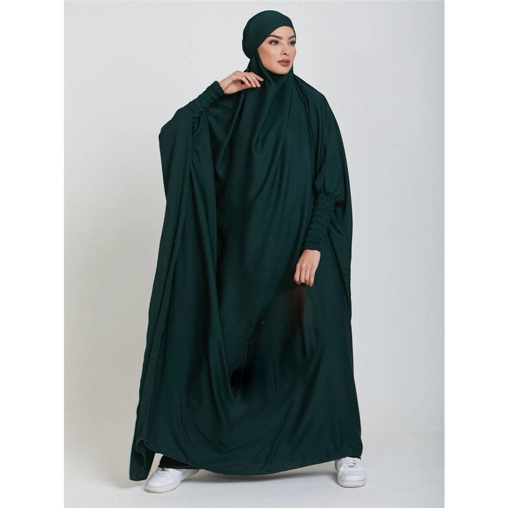 Abaya Hiver Voile Integré Vert