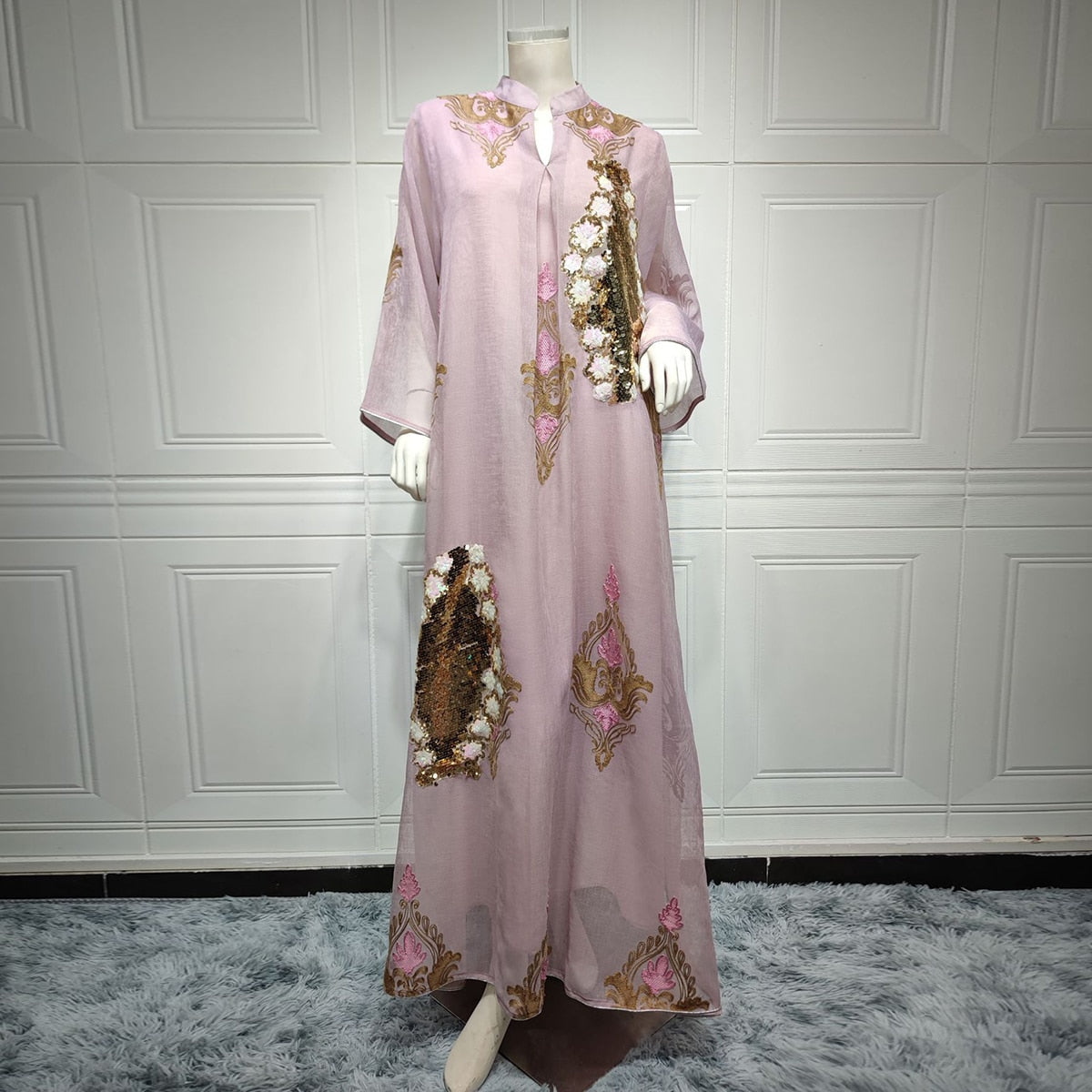 Robe arabe femme rose