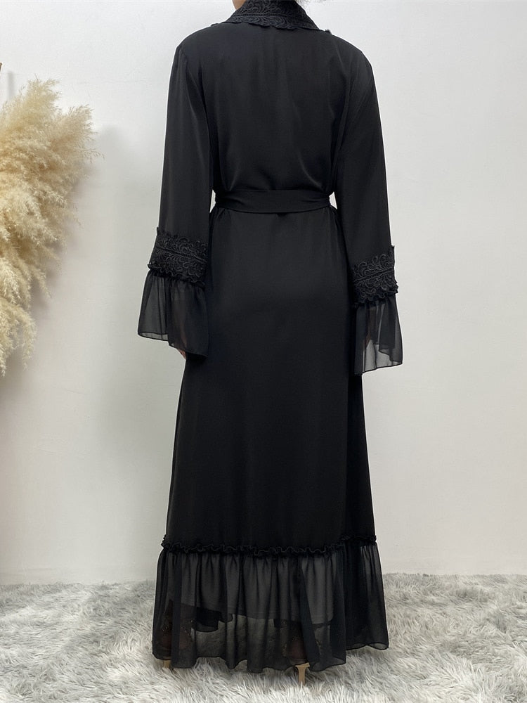 Abaya papllion noir simple