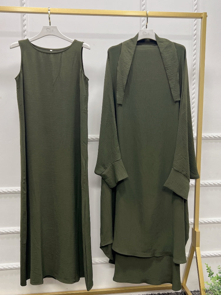 Abaya Femme Khimar vert