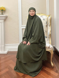 Thumbnail for Abaya Femme Khimar Vert Orientale